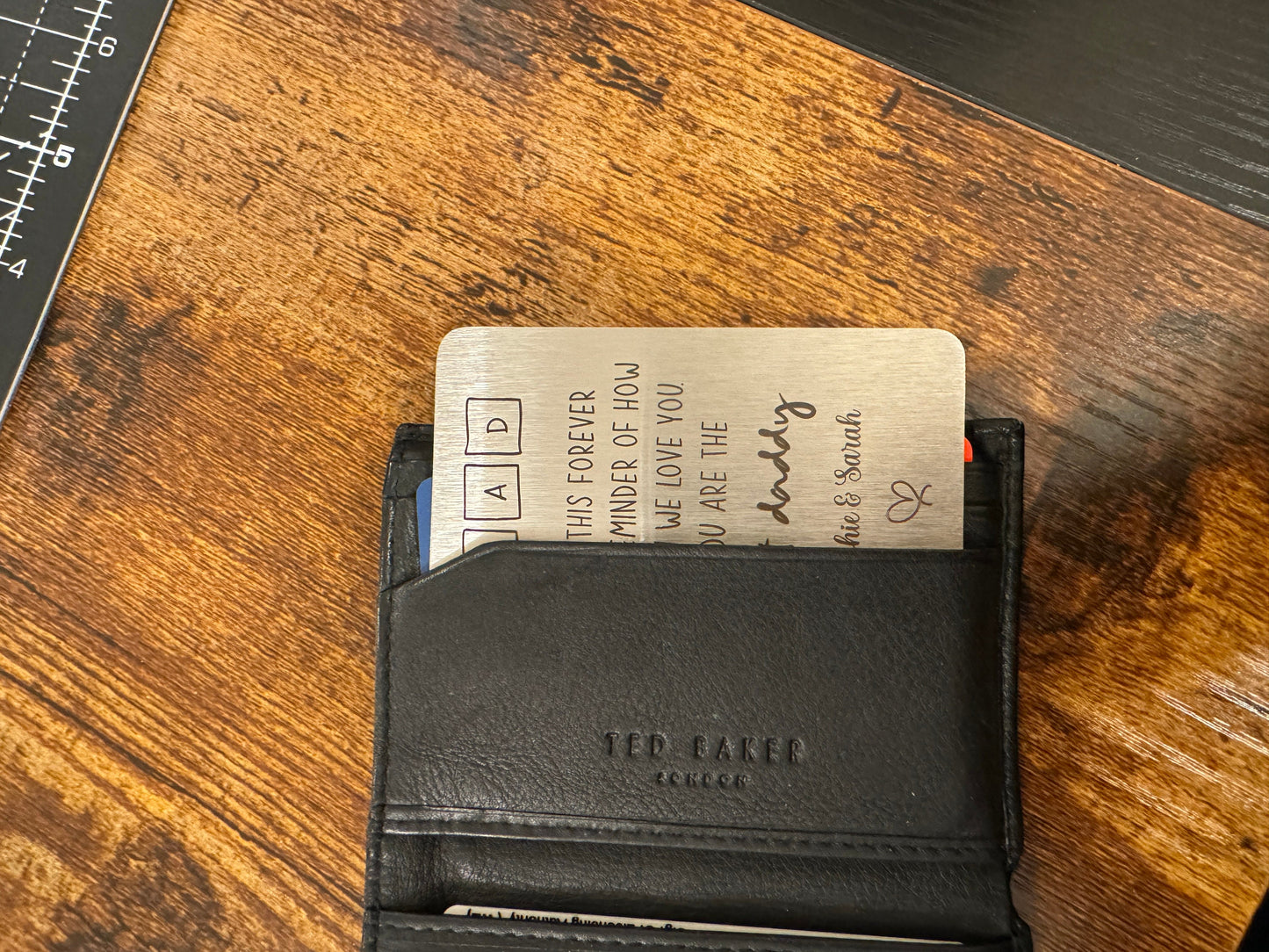 Personalised Handwriting Engraved Wallet Card - Stainless Steel Gift