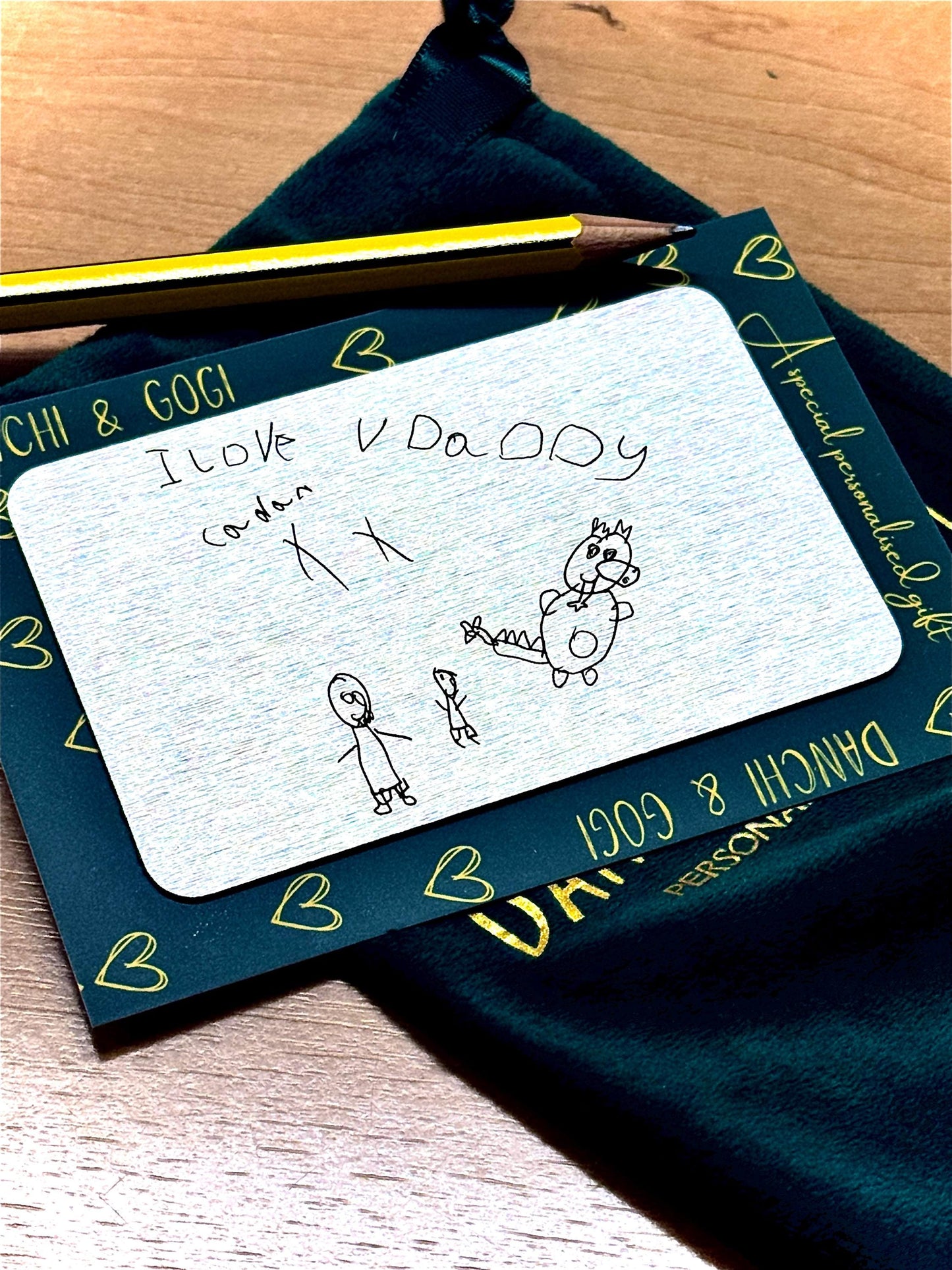Personalised Handwriting Engraved Wallet Card - Stainless Steel Gift
